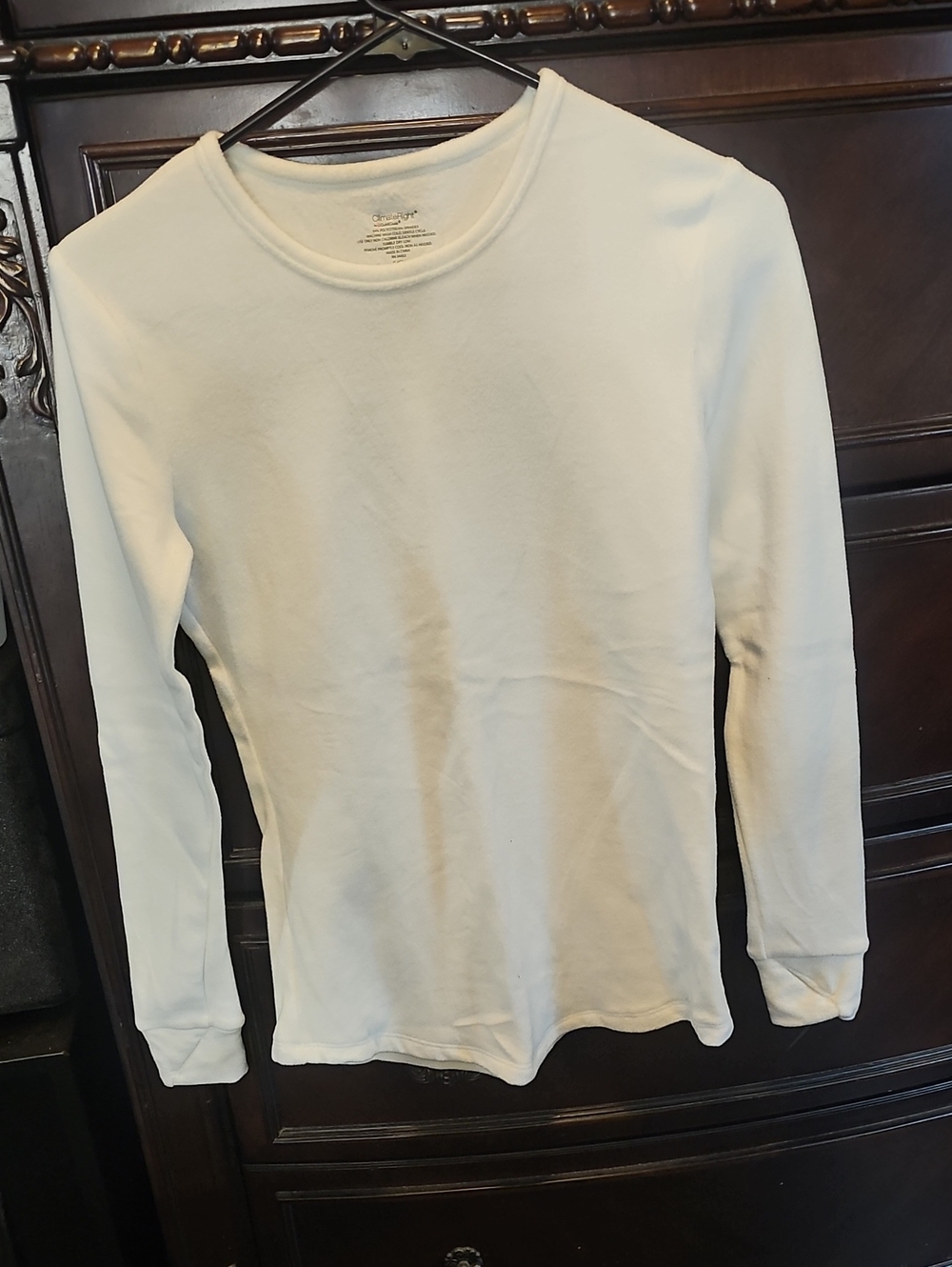 White Long-Sleeve Crewneck Top